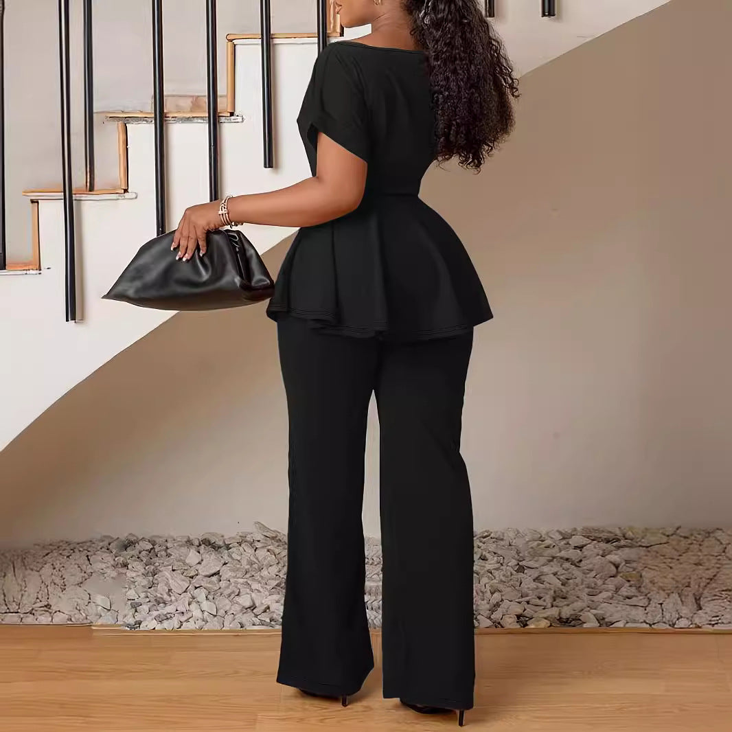 Solid Color Loose Pants Outfit